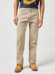MĘSKIE SPODNIE WRANGLER 13MWZ PREWASHED TAN 112358473. Spodnie materiałowe męskie Wrangler, bez wzorów, z materiału. Za 219.99 zł.