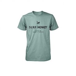 Koszulka z Organicznej Bawełny - Krótki Rękaw / Dorośli (Szałwiowy). Zielone t-shirty damskie SURF MONKEY, l, bez wzorów, z bawełny, bez kołnierzyka. Za 149.95 zł.