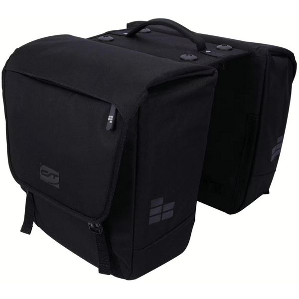 Bagażnik – podwójna torba „Via.Tour Double MIK”. Czarne torebki klasyczne damskie CON-TEC, bez wzorów, duże, bez dodatków. Za 505.75 zł.