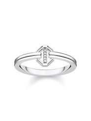 Thomas Sabo Srebrny pierścionek z diamentem rozmiar: 52. Szare pierścionki damskie thomas sabo, z diamentem, srebrne. Za 109.78 zł.