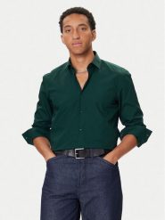 HUGO Koszula Kenno 50289499 Zielony Slim Fit. Zielone koszule męskie Hugo, m, bez wzorów, z bawełny, bez kołnierzyka, bez ramiączek. Za 289.99 zł.