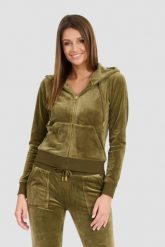 JUICY COUTURE Damska zielona bluza Robertson Gold. Zielone bluzy z kapturem damskie Juicy Couture, s, z elastanu. W wyprzedaży za 372.99 zł.
