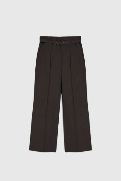 Eleganckie spodnie z kanetem. Spodnie materiałowe damskie MOODO, bez wzorów, z elastanu, eleganckie. Za 159.99 zł.