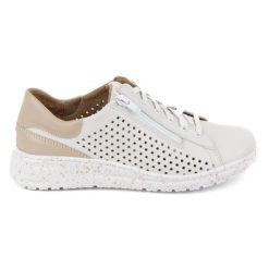 WASAK Półbuty damskie sneakersy skórzane ażurowe 0720PW białe. Białe półbuty damskie w ażurowe wzory, ze skóry, biznesowe, bez obcasa. Za 423.31 zł.