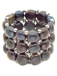 Pearl Addict Pierścionek z perłami w kolorze antracytowym rozmiar: onesize. Czarne pierścionki damskie Pearl Addict, z perłą. Za 130.99 zł.