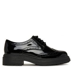 Półbuty Clarks. Czarne półbuty damskie Clarks, bez wzorów, bez obcasa. Za 375.99 zł.
