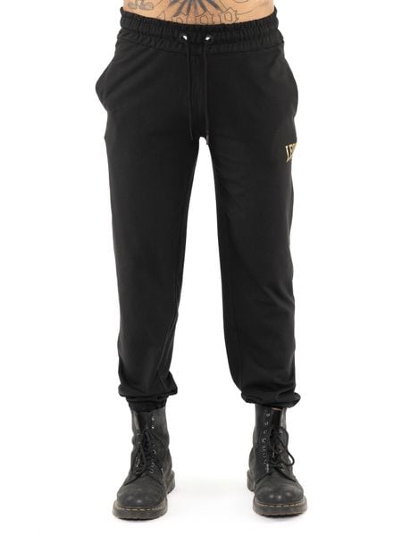 Spodnie dresowe z bawełna z sznurek regulacyjny na co dzień. Czarne spodnie sportowe męskie LEONE 1947 APPAREL, z bawełny. Za 84.16 zł.