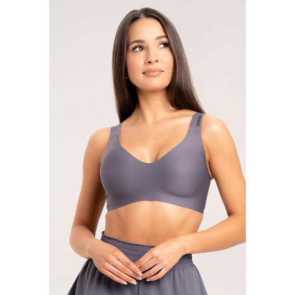 Stanik fitness cardio damski Gym Glamour Court. Szare biustonosze sportowe damskie GYM GLAMOUR, bez wzorów. Za 159.99 zł.