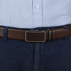 Pasek męski skórzany 3,5 cm klamra automatyczna Beltimore brązowy 02-598 : Kolory - brązowy, beżowy, Rozmiar pasków - r.120-135 cm. Brązowe paski męskie bez wzorów, ze skóry, wizytowe. Za 64.99 zł.