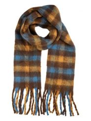 Clayre & Eef Szal w kolorze błękitno-żółtym- 190 x 38 cm rozmiar: onesize. Niebieskie szaliki i kominy damskie Clayre & Eef, bez wzorów, z materiału. Za 65.23 zł.