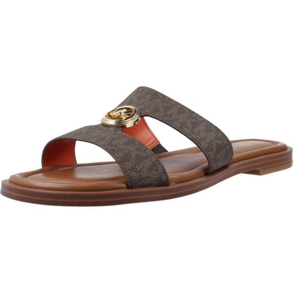 Sandały MICHAEL KORS ERIN FLAT SANDAL Brązowy. Brązowe obuwie trekkingowe damskie MICHAEL KORS ACCESS, bez wzorów, z syntetyku, bez obcasa. Za 481.99 zł.