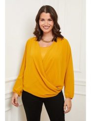 Curvy Lady Bluzka w kolorze musztardowym rozmiar: 48/50. Pomarańczowe bluzki damskie Curvy Lady, bez wzorów, klasyczne, z asymetrycznym kołnierzem, bez ramiączek. Za 138.45 zł.