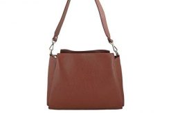 Kuferek skórzany BARBERINI'S brązowy 825-6. Brązowe shopper bag damskie Barberinis, bez wzorów, ze skóry, małe, bez dodatków. Za 338.99 zł.