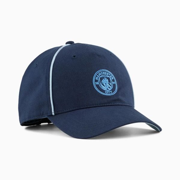 Czapka z daszkiem Puma MCFC KING 02650204. Niebieskie czapki męskie Puma, bez wzorów, z bawełny, sportowe. Za 92.08 zł.