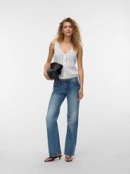 Vero Moda Top dzianinowy w kolorze białym rozmiar: S. Białe topy damskie Vero Moda, s, bez wzorów, z dzianiny, bez kołnierzyka. Za 70.24 zł.