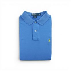 Polo Ralph Lauren koszulka męska z krótkim rękawem. Niebieskie koszulki polo męskie Ralph Lauren, l, z materiału, bez ramiączek, na golfa. Za 127.76 zł.