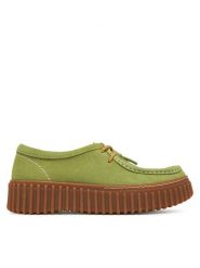 Clarks Półbuty Torhill Bee 26181186 Zielony. Zielone półbuty damskie Clarks, bez wzorów, ze skóry, bez obcasa, na płaskiej podeszwie. Za 389.99 zł.