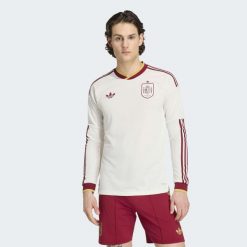 Koszulka wyjazdowa z długim rękawem Hiszpania 26 Authentic. Białe koszulki męskie z długim rękawem Adidas, bez ramiączek, do piłki nożnej, climacool (adidas). Za 699.00 zł.