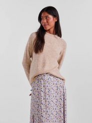 Pieces Sweter w kolorze beżowym rozmiar: XL. Brązowe swetry klasyczne damskie Pieces, xl, bez kołnierzyka. Za 65.85 zł.