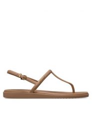 Crocs Sandały Miami Thong Flip 209793 Brązowy. Brązowe sandały damskie Crocs, bez wzorów, z tworzywa sztucznego, bez obcasa, na płaskiej podeszwie. Za 139.99 zł.