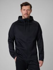 4F Bluza treningowa regular szybkoschnąca męska - czarna M. Czarne bluzy z kapturem męskie 4f, m. Za 199.99 zł.