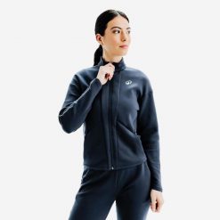 Bluza tenisowa termiczna damska TPA TH. Niebieskie bluzy z kapturem damskie KUIKMA, s, z materiału. Za 119.99 zł.
