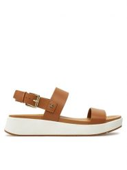 Aldo Sandały Silyia 13543045 Brązowy. Brązowe sandały damskie Aldo, bez wzorów, ze skóry, bez obcasa, na płaskiej podeszwie. Za 279.99 zł.