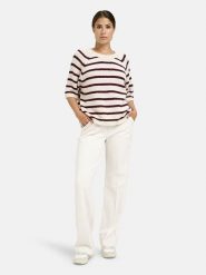 Milano Italy Sweter w kolorze biało-bordowym rozmiar: S. Białe swetry klasyczne damskie Milano Italy, s, bez kołnierzyka. Za 152.99 zł.