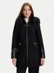 Morgan Płaszcz wełniany 222-GSIBIL Czarny Regular Fit. Czarne płaszcze damskie Morgan, na zimę, bez wzorów, z syntetyku. Za 689.99 zł.
