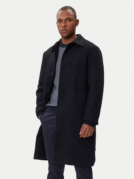 Armani Exchange Płaszcz wełniany XM001121 AF18943 UB101 Granatowy Regular Fit. Niebieskie płaszcze męskie Armani Exchange, na zimę, m, bez wzorów, z syntetyku. Za 1,199.00 zł.