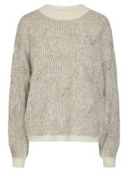 Pieces Sweter w kolorze beżowym rozmiar: L. Brązowe swetry klasyczne damskie Pieces, l, z wełny, bez kołnierzyka. Za 74.46 zł.