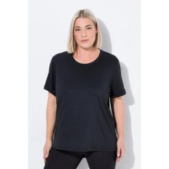 Damskie Koszulka funkcyjna SPF 50+ okrągły dekolt krótki rękaw z recyklingu. Czarne t-shirty damskie Ulla Popken, plus size, bez wzorów, z elastanu, bez kołnierzyka. Za 199.99 zł.