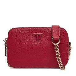 Torebka Guess. Czerwone torebki wieczorowe Guess, z aplikacjami, wizytowe, bez kołnierzyka, bez ramiączek. Za 399.99 zł.