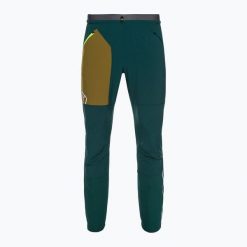 Spodnie softshell męskie ORTOVOX Berrino. Zielone spodnie materiałowe męskie ORTOVOX, bez wzorów, z softshellu, sportowe. Za 709.99 zł.