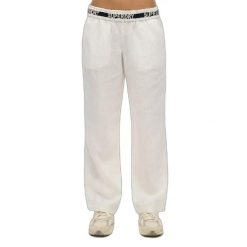 Spodnie damskie z sznurkiem wykonane z lnu Superdry. Białe spodnie materiałowe damskie Superdry., bez wzorów, eleganckie. Za 371.10 zł.