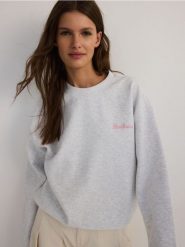 Bluza z haftem - jasnoszary. Szare bluzy bez kaptura damskie Reserved, l, z bawełny. Za 129.99 zł.