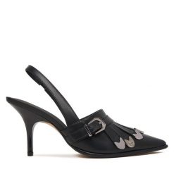 Szpilki PINKO. Czarne szpilki Pinko, bez wzorów, bez obcasa. Za 1,119.00 zł.