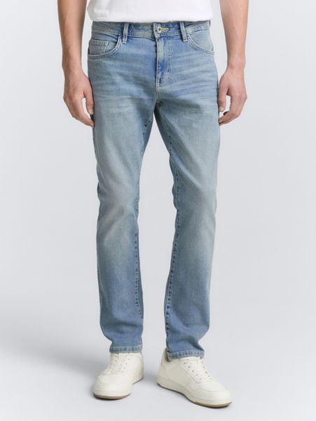Męskie Spodnie Jeansowe Tom Tailor TTJOSH REGULAR stone wash denim 1048363 10283. Spodnie materiałowe męskie Tom Tailor, bez wzorów, z denimu. Za 159.99 zł.