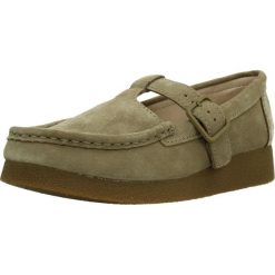 Buty CLARKS MOCASINES Jasnobrązowy. Brązowe obuwie treningowe damskie Clarks, na fitness i siłownię. Za 325.99 zł.