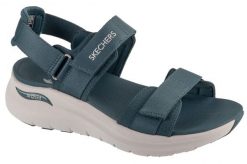Sandały damskie, Arch Fit 2.0 - Go-Getter. Niebieskie sandały damskie Skechers, bez wzorów, z materiału, bez obcasa. Za 279.99 zł.