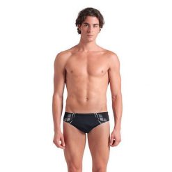 Slipy pływackie męskie arena Poseidonia Swim Briefs. Czarne kąpielówki męskie Arena, m, bez wzorów, do pływania. Za 193.50 zł.