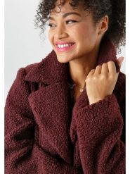 Aniston Płaszcz pluszowy w kolorze bordowym rozmiar: 52. Czerwone płaszcze damskie Aniston, bez wzorów. Za 148.26 zł.