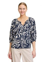 BETTY & CO Bluzka w kolorze granatowo-kremowym rozmiar: 42. Brązowe bluzki damskie Betty & Co., bez wzorów, z wiskozy, bez kołnierzyka, bez ramiączek. Za 77.95 zł.