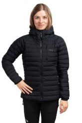 Kurtka puchowa damska Microlight Windstopper Hoody Women. Zielone kurtki damskie RAB, m, bez wzorów, z gore-texu, z kapturem. Za 1,509.99 zł.