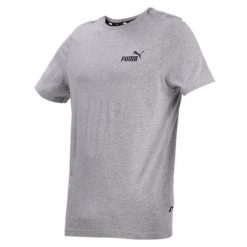 Męska koszulka Essentials z małym logo PUMA Medium Gray Heather. Szare t-shirty sportowe męskie Puma, m, z bawełny, bez ramiączek, na fitness i siłownię. Za 84.10 zł.