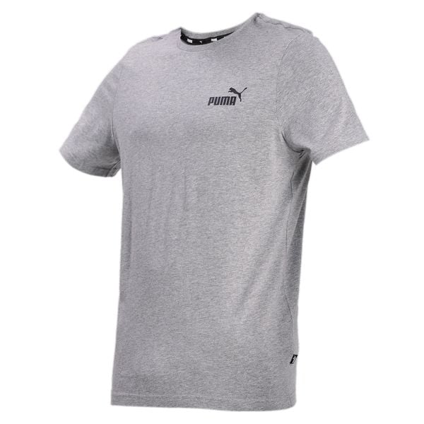Męska koszulka Essentials z małym logo PUMA Medium Gray Heather. Szare t-shirty sportowe męskie Puma, m, z bawełny, bez ramiączek, na fitness i siłownię. Za 84.10 zł.