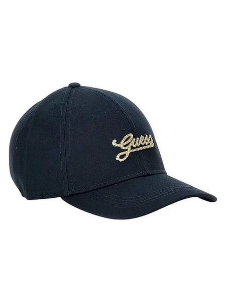Guess Czapka w kolorze granatowym rozmiar: onesize. Niebieskie czapki z daszkiem damskie Guess, z aplikacjami, z bawełny. Za 124.95 zł.