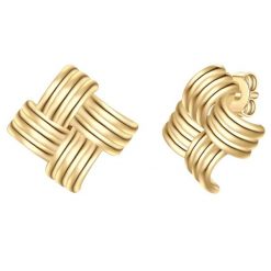 Yokoamii Kolczyki z pozlacanej stopu metali 1 ct Damski. Żółte kolczyki damskie Yokoamii, pozłacane, na sztyftcie. Za 139.99 zł.