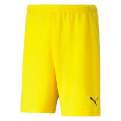 Męskie Spodenki TeamRISE. Żółte szorty męskie Puma, z materiału, bez kołnierzyka. Za 99.99 zł.
