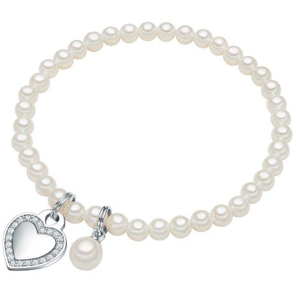 Lulu & Jane Serce Mosiadz Cyrkonia Sztuczna perła Bransoletki 1 ct Damski. Białe bransoletki damskie Lulu & Jane, srebrne. Za 239.99 zł.